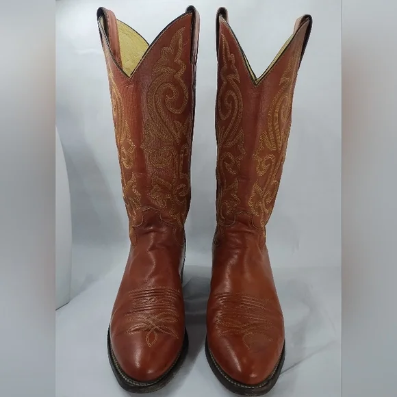 Justin Cowboy Boots 8D 1484 Made In The USA - Picture 2 of 8